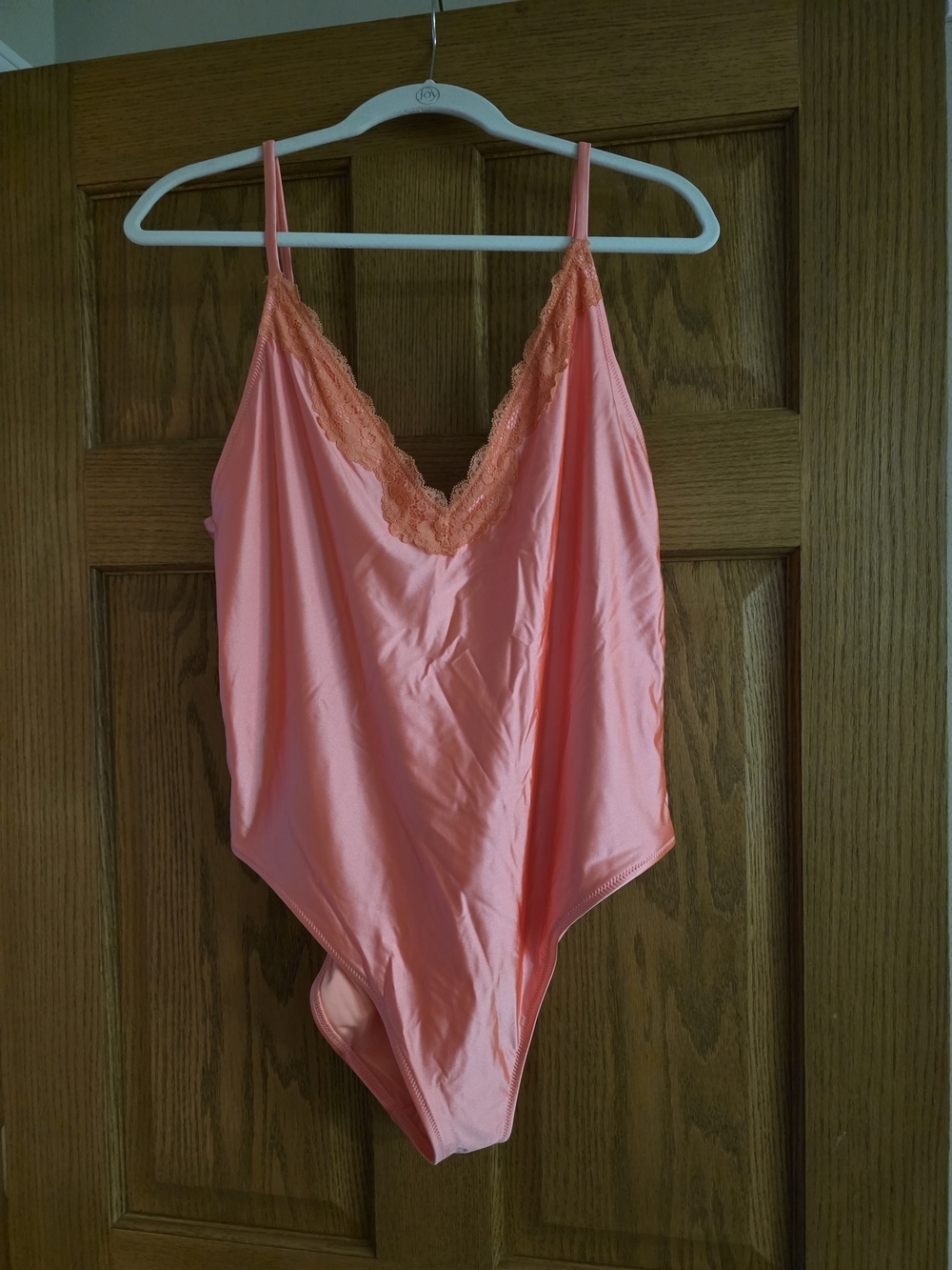 aerie Coral Lace-Trim One-Piece Swimsuit